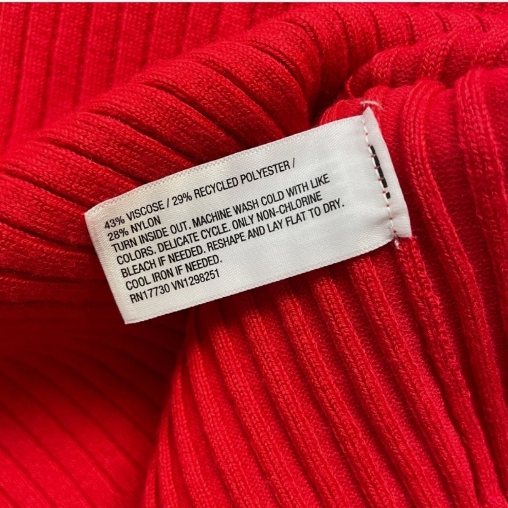 Red Long Sleeve Ribbed Top A New Day New Tag Attached Womens Fitted Xs - Picture 6 of 9